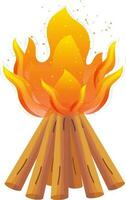 Bonfire Element On White Background. vector