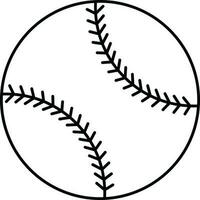 Isolated Baseball Icon in Thin Line Art. vector