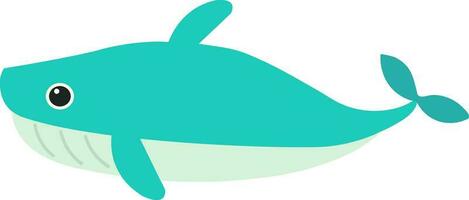 Isolated Shark Fish Icon In Turquoise Color. vector