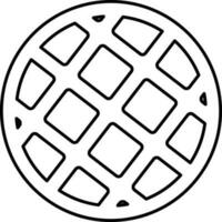 Isolated Waffle Icon In Black Outline Style. vector