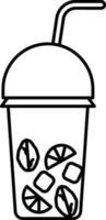 Lemonade Disposable Drink Icon In Line Art. vector