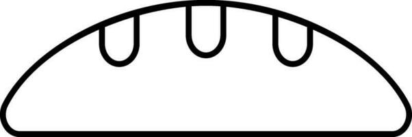 Illustration Of Baguette Icon In Black Stroke. vector