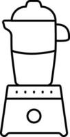 Isolated Mixer Grinder Or Juicer Icon In Black Stroke. vector