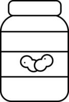 Black Linear Style Peanut Jar Icon. vector