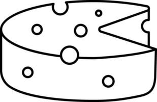Isolated Cheese Icon In Black Outline Style. vector