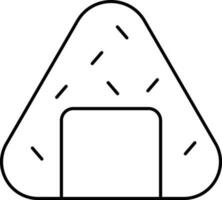 Isolated Onigiri Icon In Black Thin Line Style. vector