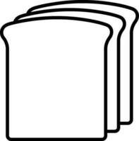 Bread Slice Icon In Black Outline Style. vector