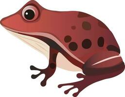 Flat Style Poison Dart Frog Icon In Red Color. vector