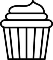 Isolated Cupcake Icon In Black Outline Style. vector