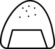 ilustración de onigiri plato icono en negro ataque. vector