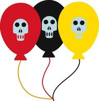 Human Skull Symbol Balloon Bunch Icon In Tricolor. vector