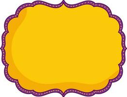 Copy Space Marquee Vintage Frame Flat Icon In Yellow And Purple Color. vector