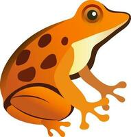 Flat Style Frog Icon In Orange Color. vector