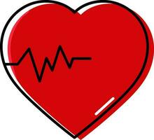 Stop Heartbeat Icon Or Symbol In Red Color. vector