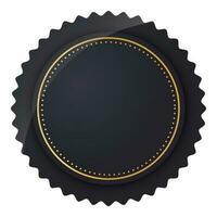 Empty Round Label Element In Black Color. vector