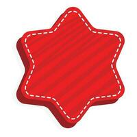 Red Empty Star Label Or Frame Element On White Background. vector