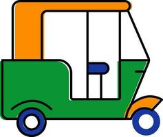 Isolated Auto Rickshaw Icon In Flat Style. vector