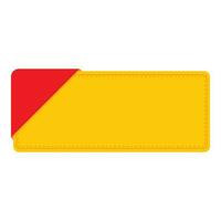 Empty Paper Rectangle Label Or Sticker Element In Chrome Yellow And Red Color. vector