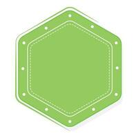 verde vacío hexágono forma etiqueta o marco en blanco antecedentes. vector