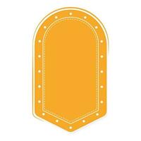 Chrome Yellow Empty Label Or Frame Element On White Background. vector