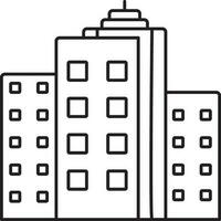 Black Linear Style Skyline Building Icon. vector