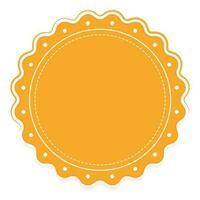 Blank Round Badge Or Label Element In Chrome Yellow Color. vector