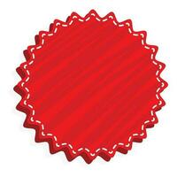 Red Empty Round Label Or Badge Element On White Background. vector
