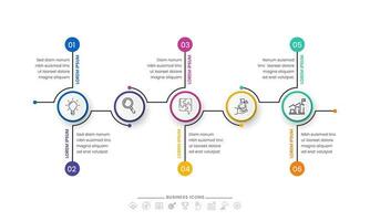 Business Infographics Timeline Template With Various Steps, Icons. Workflow Concept. vector
