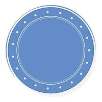 Blank Round Badge Or Label Element In Blue Color. vector