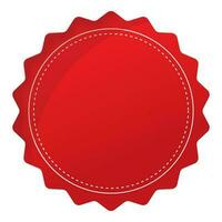 Red Empty Round Label Or Sticker Element On White Background. vector