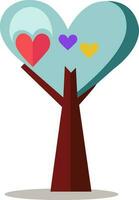 plano ilustración de corazón forma árbol icono. vector