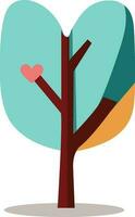 plano ilustración de corazón forma árbol icono. vector