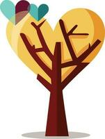 Flat Style Colorful Heart Shape Tree Icon. vector
