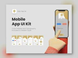 Wireframe UI, UX, GUI Layout With Different Login Screens Including Account Sign In, Sign Up And Lock Screen For Mobile App And Responsive Website. vector