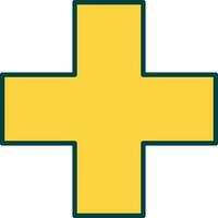 Yellow Add Or Plus Icon In Flat Style. vector