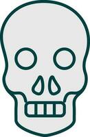 Flat Style Grey Human Skull Icon Or Symbol. vector