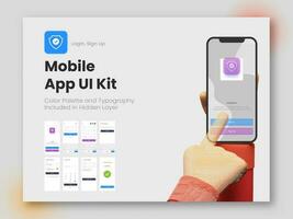 Wireframe UI, UX, GUI Layout With Different Login Screens Including Account Sign In, Sign Up And Lock Screen For Mobile App And Responsive Website. vector