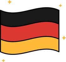 ondulación Alemania bandera icono en plano estilo. vector