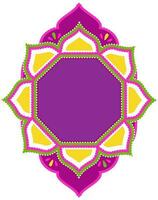 Colorful Mandala Frame Over White Background. vector