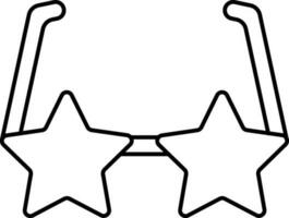 Isolated Star Goggles Outline Icon. vector