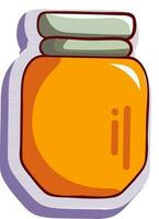 Isolated Honey Jar Icon In Sticker Style. vector