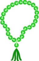 verde tasbih plano icono en blanco antecedentes. vector