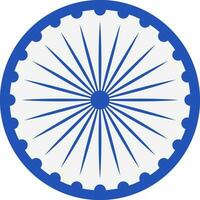 Isolated Ashoka Wheel Icon In Vintage Style. vector