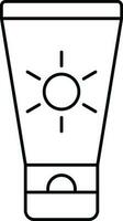 Isolated Sunscreen Tube Icon In Outline Style. vector