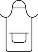 Isolated Apron Icon In Outline Style. vector