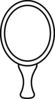 Isolated Hand Mirror Icon In Black Stroke. vector
