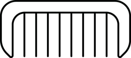 Isolated Comb Icon In Outline Style. vector