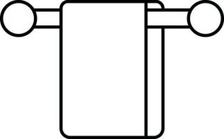 Illustration of Towel On A Hanger Icon In Outline Style. vector