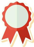 Isolated Award Ribbon Icon In Red And White Color. vector