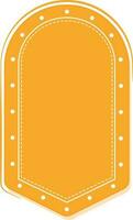 Empty Label Or Frame Element In Chrome Yellow Color. vector